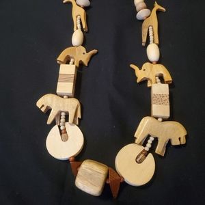 Wooden Safari Animal Necklace
